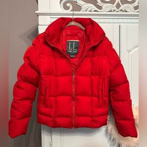 Larry Levine Red Down Puffer Jacket Size Small